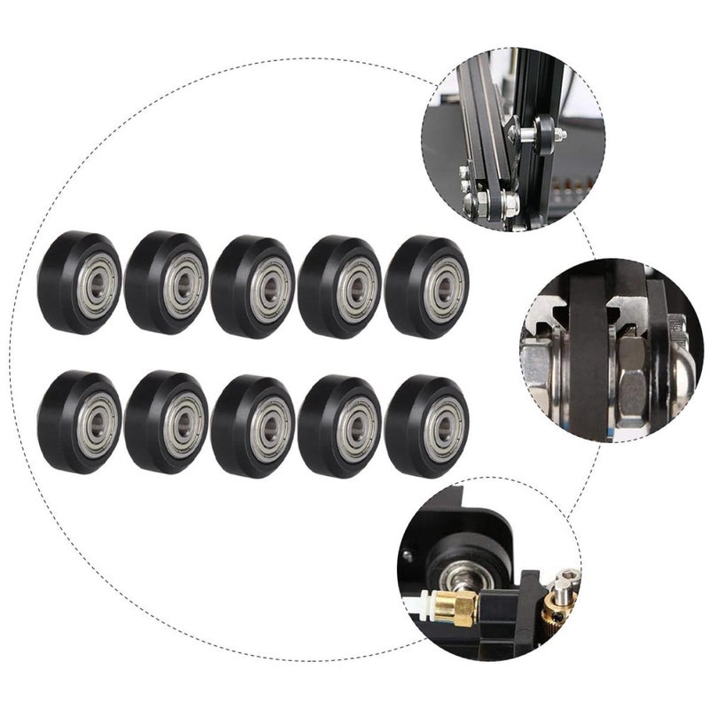10pcs 3D Printer Plastic Pulley Large Model Passive Round V-Groove Bearing Wheel for 3D Printer Roller Replacement in Professional 3D Printing - Image 3