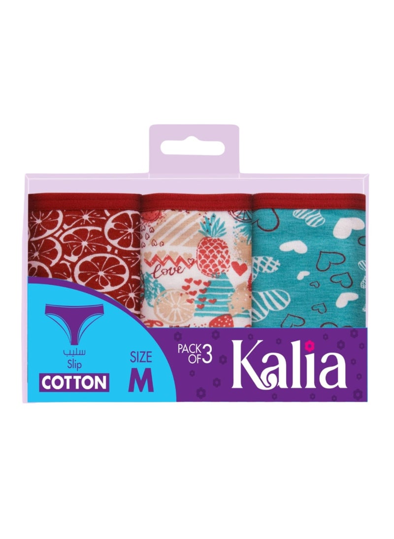Kalia - Pack of 3 Printed Cotton Bikini Panties Underwear for Women - Image 1