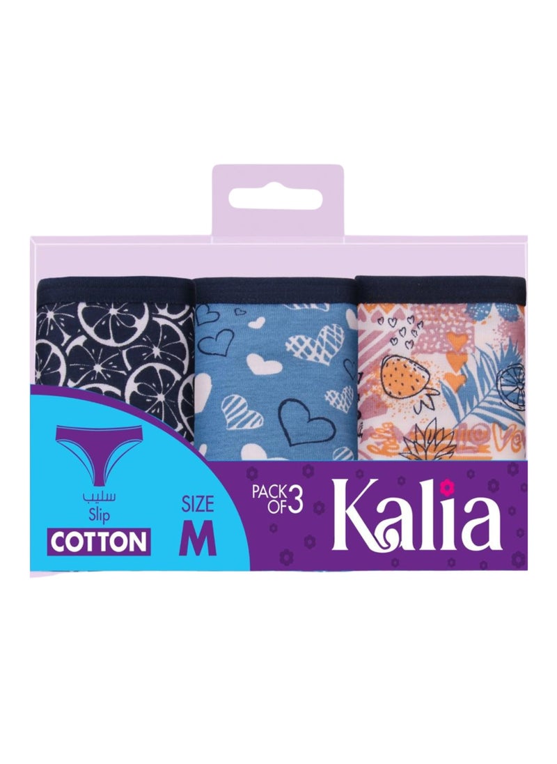 Kalia - Pack of 3 Printed Cotton Bikini Panties Underwear for Women - Image 1