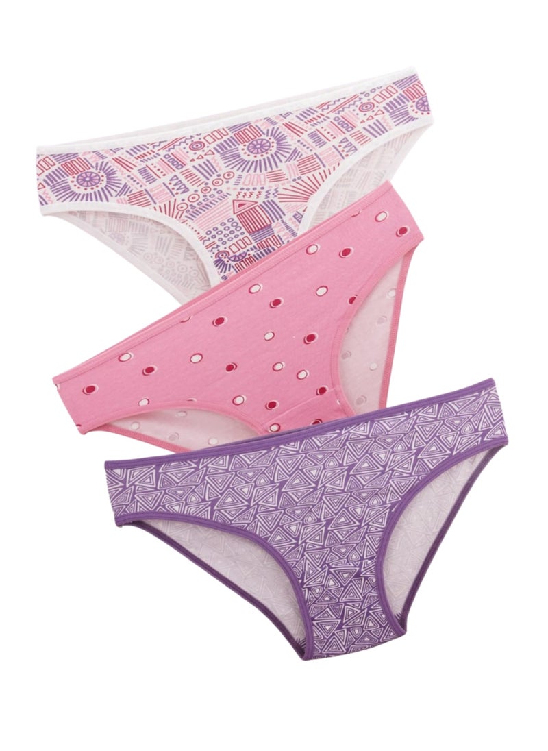 Kalia - Pack of 3 Printed Cotton Bikini Panties Underwear for Women - Image 1