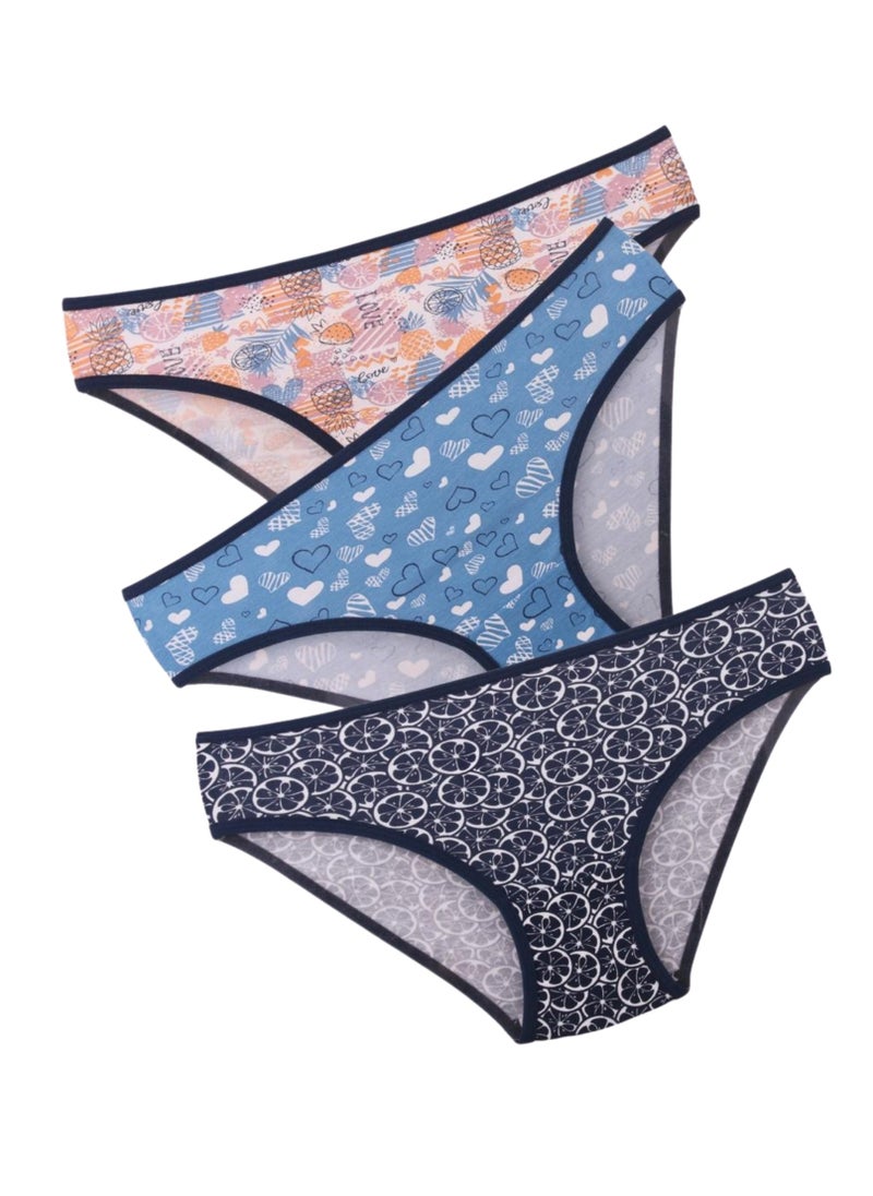 Kalia - Pack of 3 Printed Cotton Bikini Panties Underwear for Women - Image 1