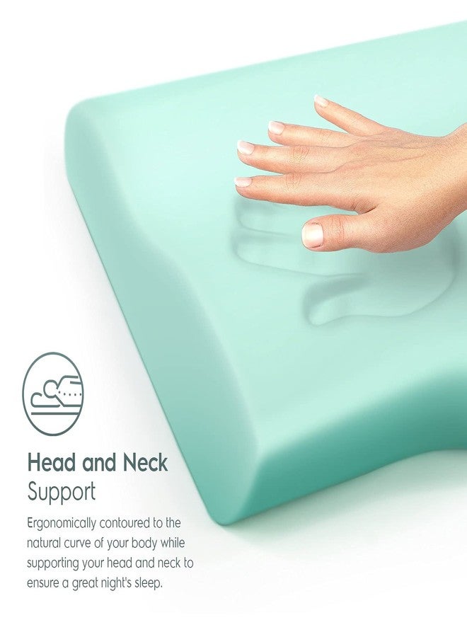 TAFTS Contour Memory Foam Pillows for Sleeping, Cooling Orthopedic Neck Pillow, Cervical Back, Stomach & Side Sleeper Pillow for Neck Pain, Bed Pillows, Included Washable Modal Cover, Firm CertiPUR-US - Image 3