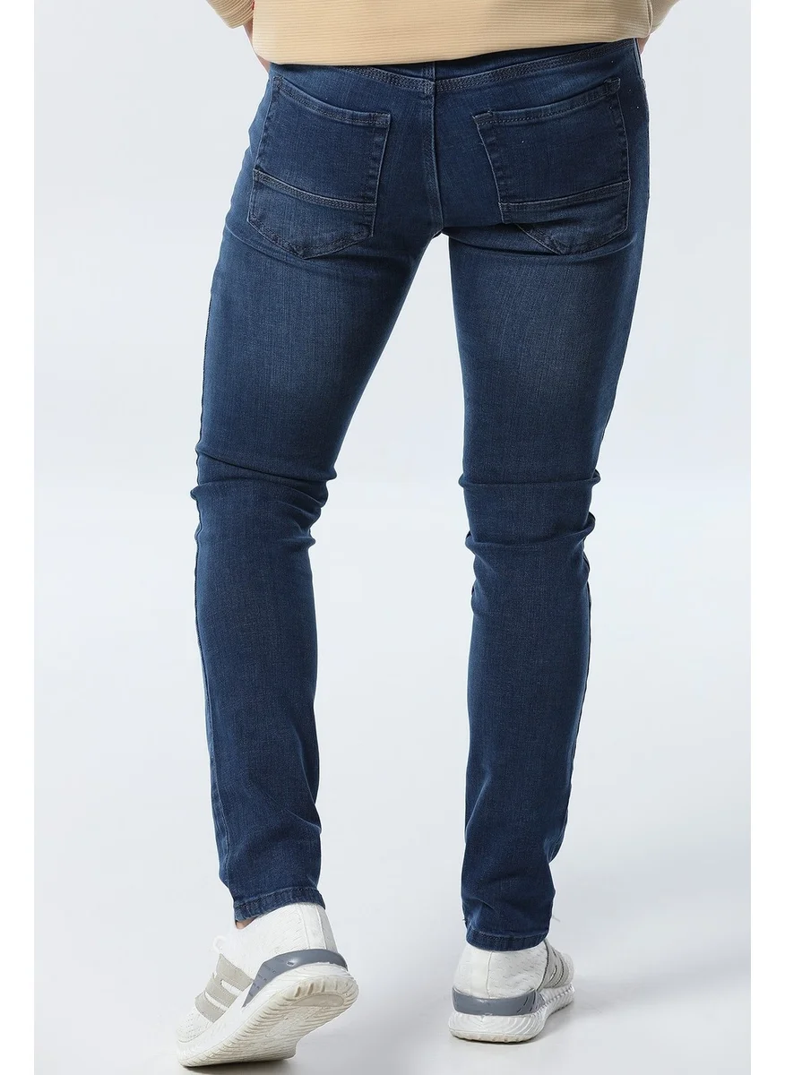 موتلو سيتي Men's Blue Slim Fit Lycra Jeans 1121