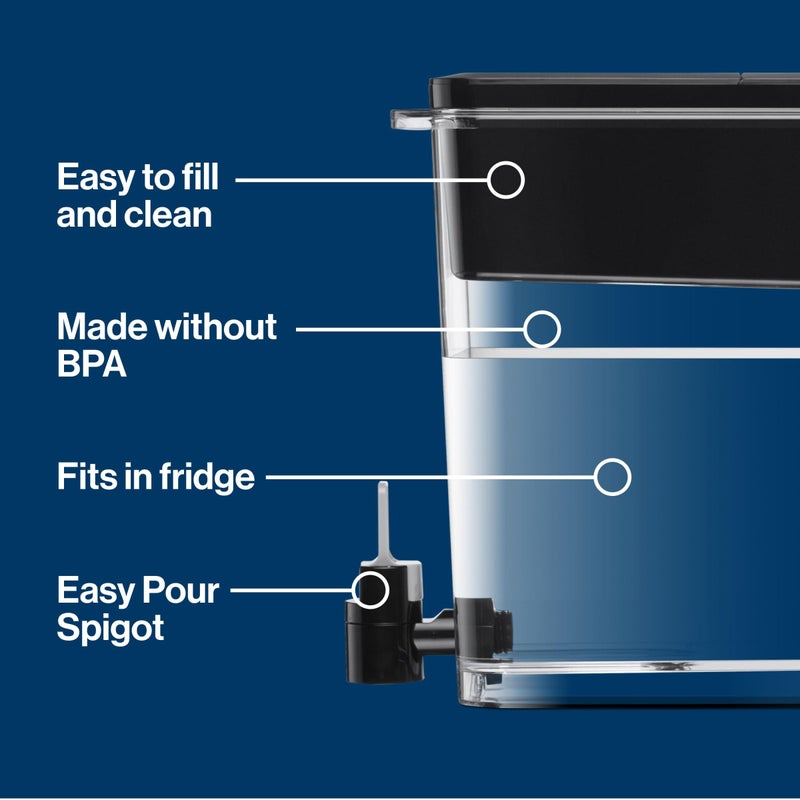 Brita Water Dispenser, UltraMax Elite Filter, Removes 99% of Lead, Includes 1 Filter, 27-Cup Capacity, Black - Image 3