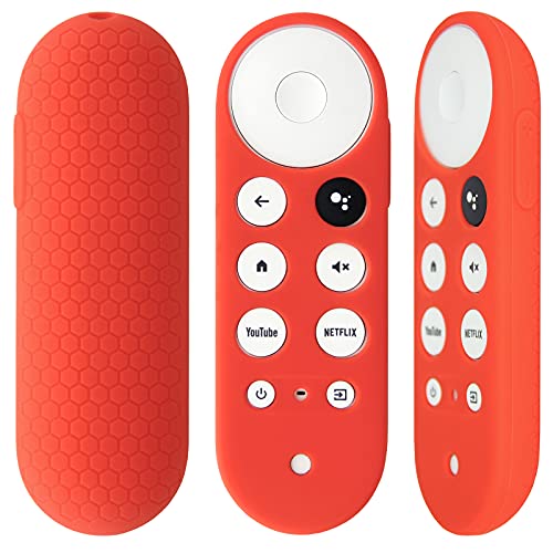 PINOWU 2pcs Protective Covers Compatible for Chromecast with Google TV Voice Remote, Pinowu Anti Slip Remote Case for 2020 Chromecast Remote Control (Blue & Red) - Image 2