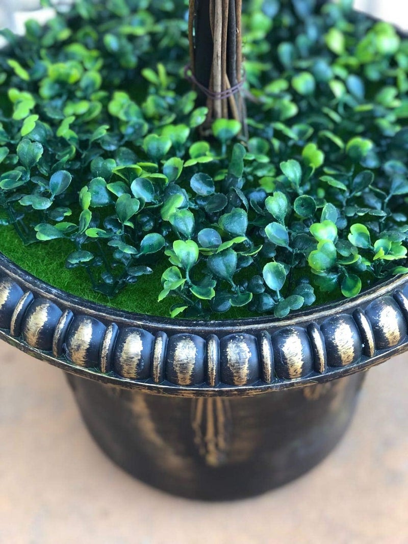 AMERIQUE Gorgeous 4 Feet Dense Triple Ball Boxwood Topiary Artificial Tree Plant with UV Protection with Decorative Pot Feel Real Technology Super Quality 4 Green - Image 3