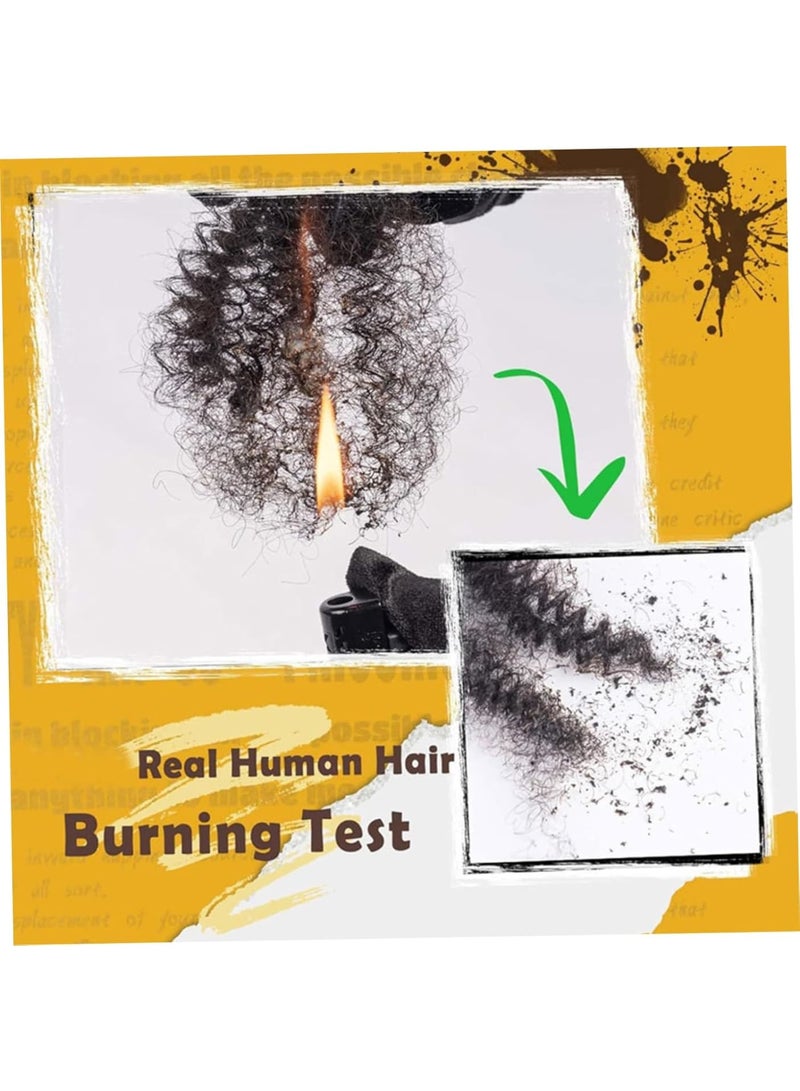 Afro Bulk Human Hair, 8 Inch Natural Braiding Hair, Soft Springy Pre Separated Spring Twist Hair, 100% Human Synthetic Hair Extensions for Dreadlock, Repair Braiding Twist, Natural Black - Image 2