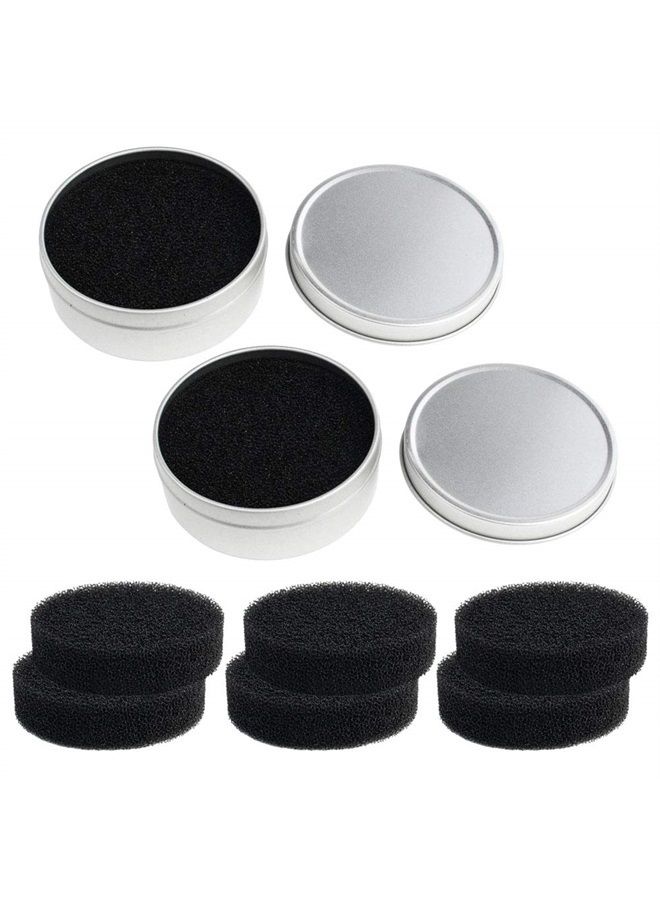 Nydotd 8pcs Makeup Brush Cleaner set - 2 Pack Makeup Brush Cleaner with 6pcs Replacement Sponge, Dry Makeup Brushes Cleaner Sponge Eye Shadow or Blush Color Removal Quickly Switch to Next Color