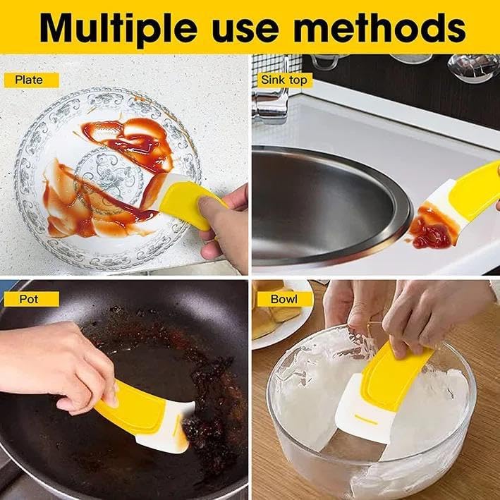 2pc Silicone Pan Cleaning Scraper NonStick Plastic Pot Pan Scraper for Kitchen Cleaning Bowl  - Image 5