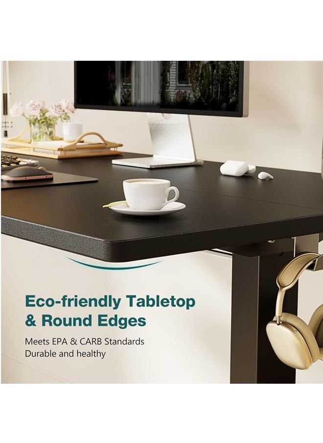 DESINO - 120CM Large Electric Standing Desk, Height Adjustable Computer Desk, 60CM Deep Desktop, Stand up Gaming Office Table, 2 Preset Heights, for Home Office120CM Large Electric Standing Desk, Height Adjustable Computer Desk, 60CM Deep Desktop, Stand up Gaming Office Table, 2 Preset Heights, for Home Office - Image 1