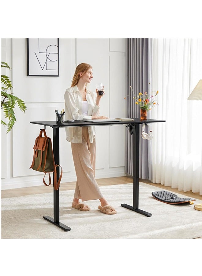 DESINO - 120CM Large Electric Standing Desk, Height Adjustable Computer Desk, 60CM Deep Desktop, Stand up Gaming Office Table, 2 Preset Heights, for Home Office120CM Large Electric Standing Desk, Height Adjustable Computer Desk, 60CM Deep Desktop, Stand up Gaming Office Table, 2 Preset Heights, for Home Office - Image 1