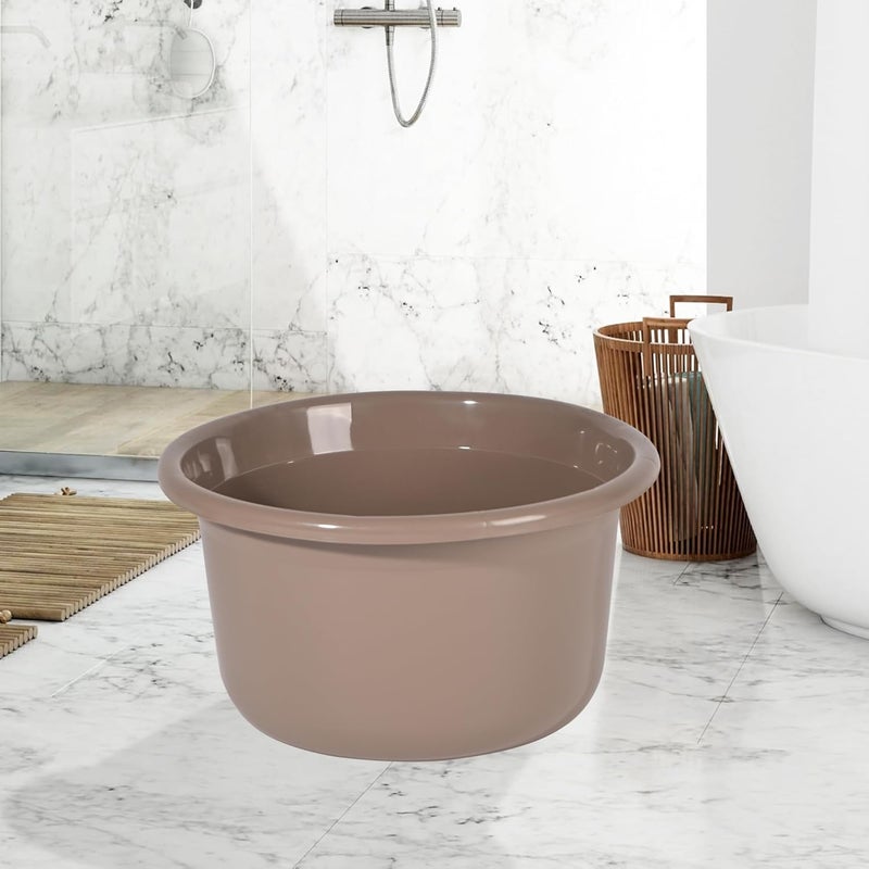 Kuber Industries Bath Tub For Bathroom | 25 Ltr | Portable & Durable Water Washroom Tub | Baby Bathing Tub | Clothes Washing Tub For Bathroom | Plain - Brown - Image 2