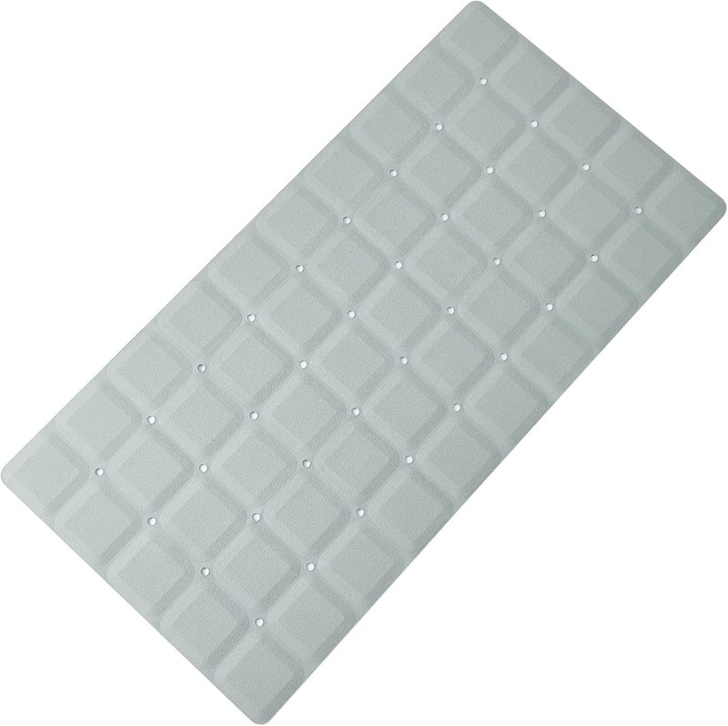 Webos Foldable Silicone Bathtub Mat: Jumbo Size Heavy Duty Safety Bath Mat for Tub Without Suction Cups Non Slip Bath & Shower Mat for Textured, Reglazed, Refinished Tub (Grey, 35.8 x 17.7) - Image 1