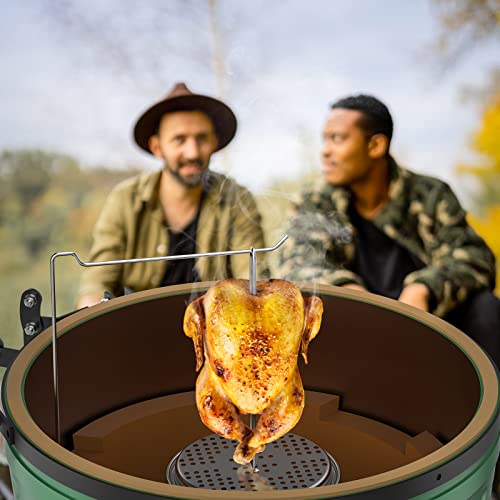 KEESHA Turkey Chicken Fryer Accessory Kit Chicken Holder with Chrome Finish Wire Handle Lifter Hook Vertical Chicken Roaster Rack for Deep Fry Grill Oven BBQ - Image 3