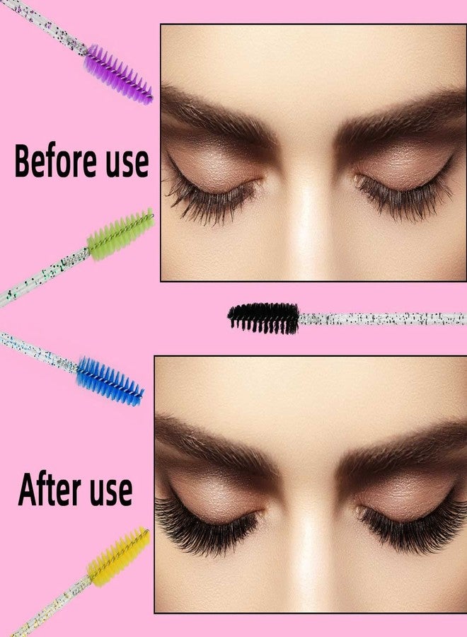 yuntop 20-Piece Disposable Mascara Wand Set - Diamond Eyelash Brushes, Lash Wand Tubes, Spoolies with Empty Tube - Makeup Tool, Eyebrow Applicator Supplies (Mixed Color) - Image 3