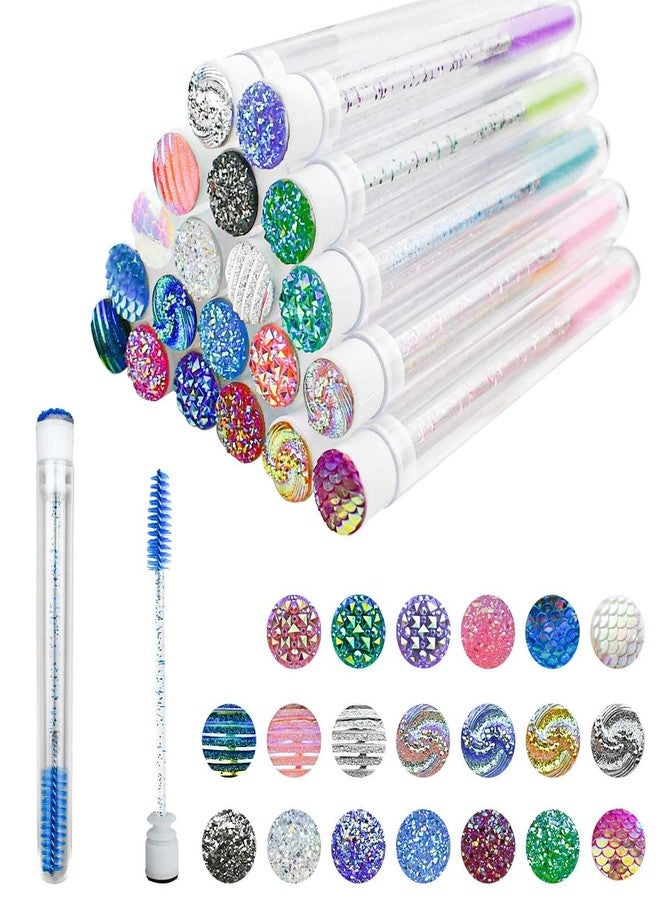 yuntop 20-Piece Disposable Mascara Wand Set - Diamond Eyelash Brushes, Lash Wand Tubes, Spoolies with Empty Tube - Makeup Tool, Eyebrow Applicator Supplies (Mixed Color) - Image 1