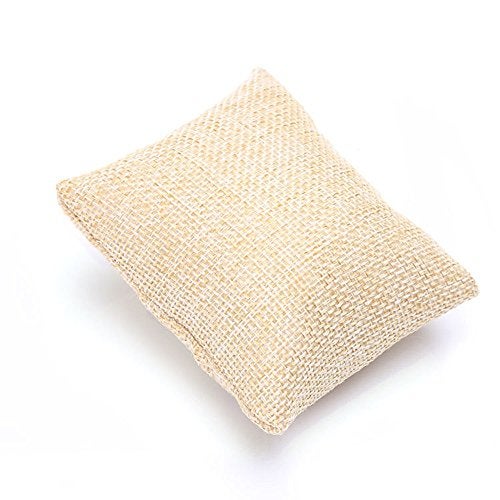 JUMUU 6-Pieces Small Linen Bracelet Watch Pillow Jewelry Displays 3.2"x3.2"x1.5" - Image 3