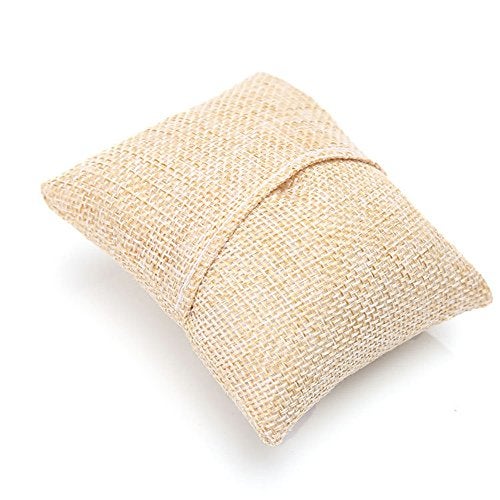 JUMUU 6-Pieces Small Linen Bracelet Watch Pillow Jewelry Displays 3.2"x3.2"x1.5" - Image 4