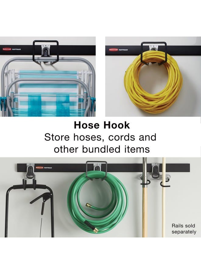 Rubbermaid Fasttrack Hose Hook, Wall-Mount Utility Hook, Holds Up To 50 Pounds, Won'T Rust Or Scratch - Image 2