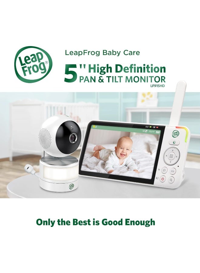 LeapFrog LF915HD Baby Monitor, 5â€ 720p Screen, 360Â° Pan & Tilt with 8X Zoom Camera, Color Night Vision, Night Light, Two-Way Intercom, Secure Transmission No WiFi - Image 2