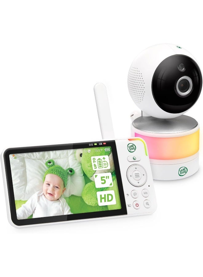 LeapFrog LF915HD Baby Monitor, 5â€ 720p Screen, 360Â° Pan & Tilt with 8X Zoom Camera, Color Night Vision, Night Light, Two-Way Intercom, Secure Transmission No WiFi - Image 1