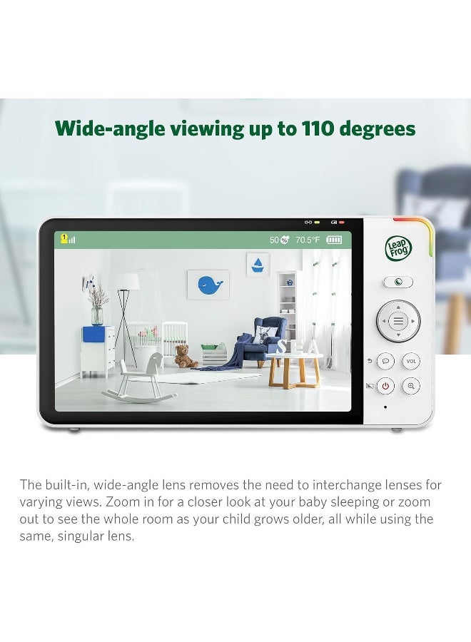 LeapFrog LF915HD Baby Monitor, 5â€ 720p Screen, 360Â° Pan & Tilt with 8X Zoom Camera, Color Night Vision, Night Light, Two-Way Intercom, Secure Transmission No WiFi - Image 4