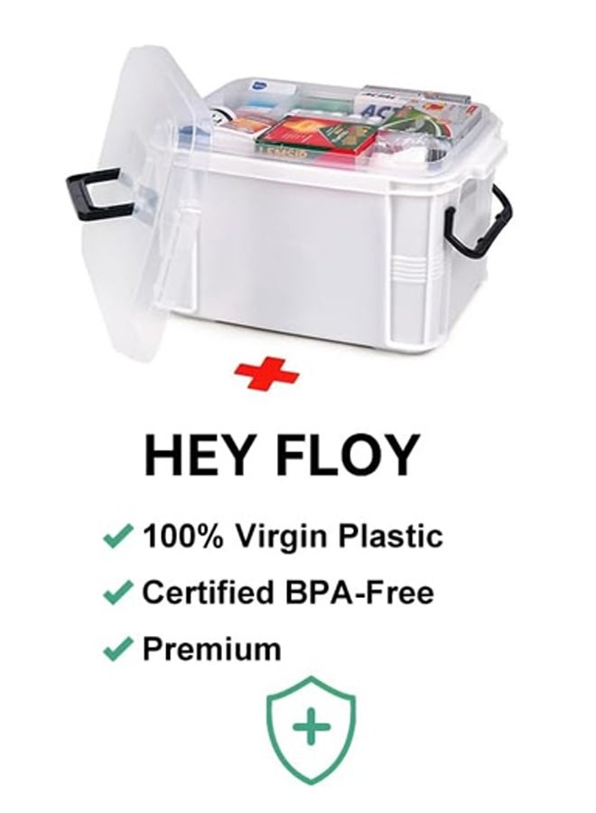 2-Layer Large Capacity Transparent Home Medicine Storage Box,Pill Box With Portable Handle Medicine Box First Aid Kit,Medical Classification Storage Medicine Box，Suitable For Home, Travel, Office Daily Medicine Storage(White) - Image 4