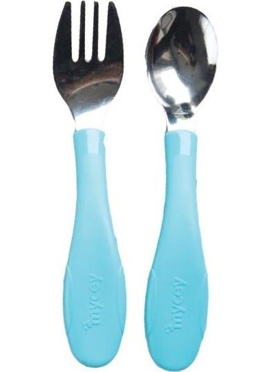 Mycey Stainless Steel Spoon Fork Set Blue  - Image 1