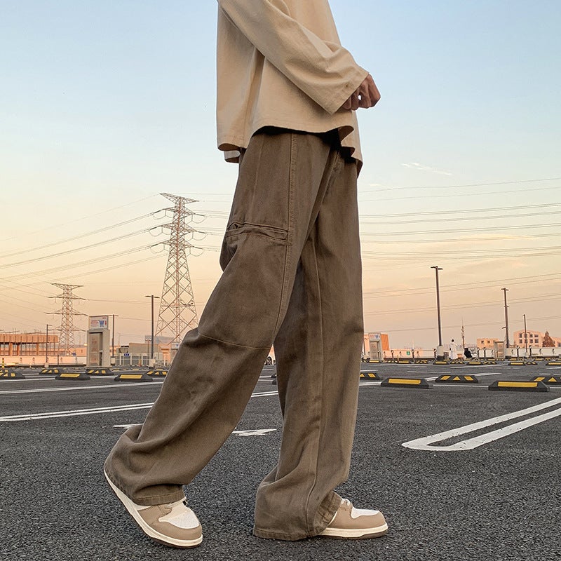 Unisex Classic Denim Jeans Loose Fit Daily Outdoor Wear - Image 1