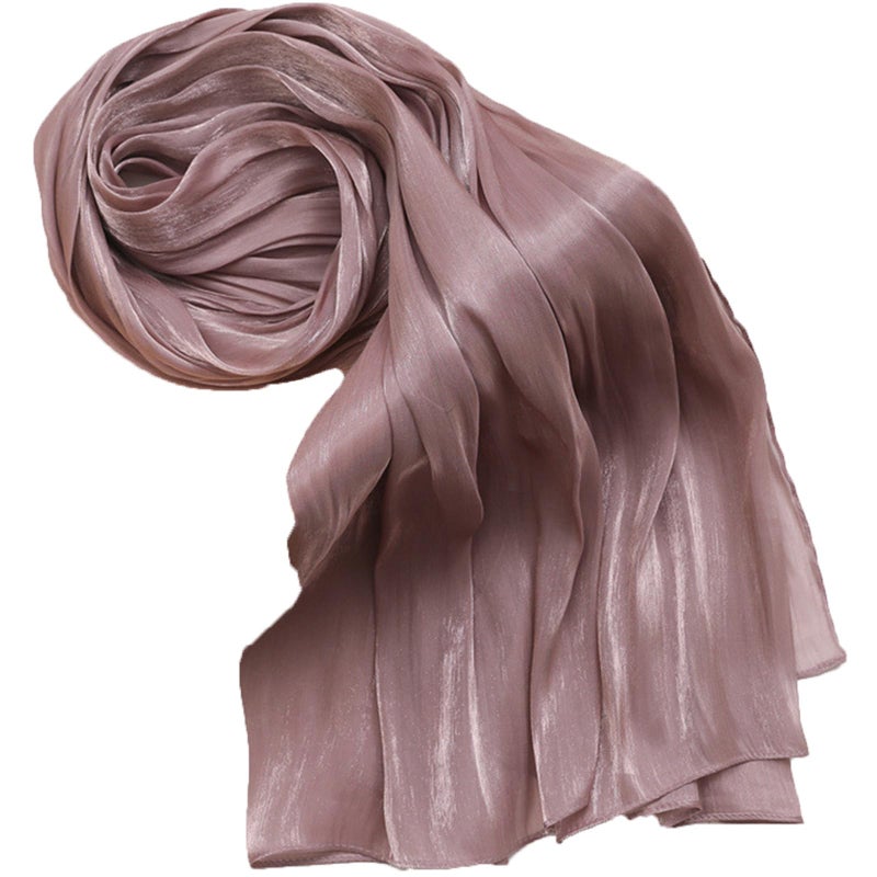 HURESON Women Premium Hijab Head Scarf Lightweight Shimmer Scarves Crepe Wedding Shawls and Wraps for Evening Dresses Shiny (Pi-purple 10#) - Image 1