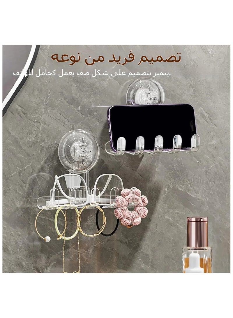 2Pcs Heavy Duty Suction Cup Hook - Multifunctional Wall Hook for Bathroom, Kitchen  Mobile Phone Holder - Strong support for towels, brushes, keys, etc - Image 2