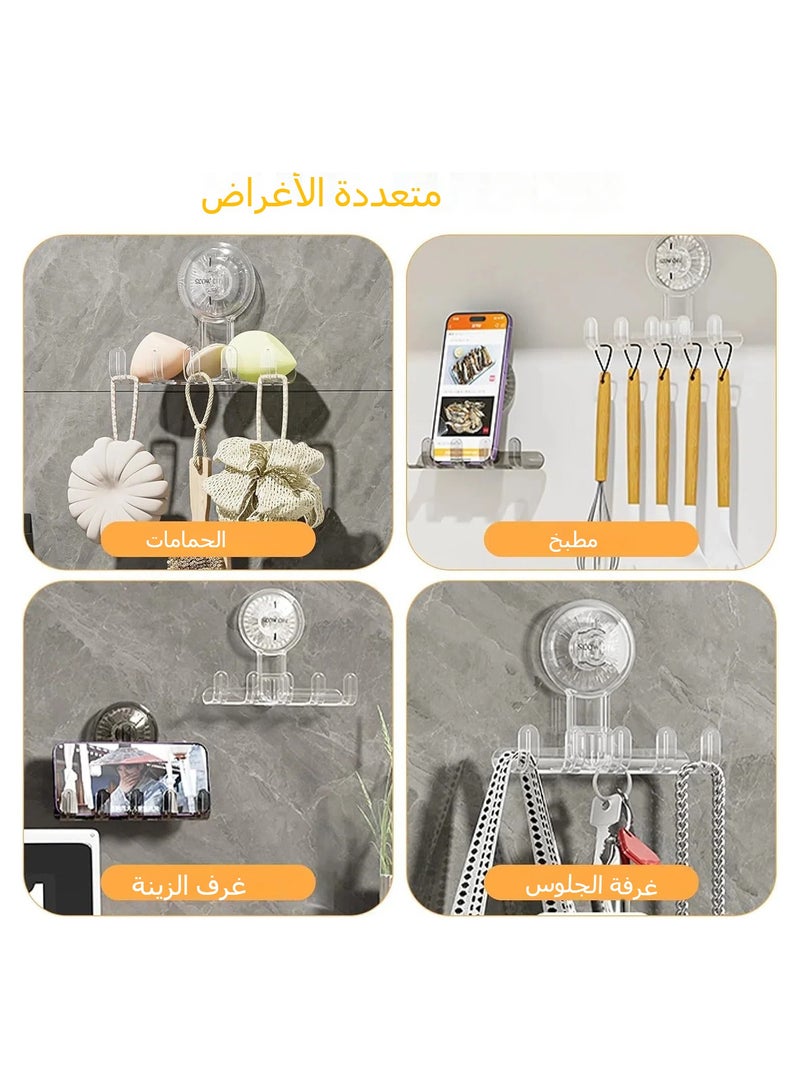 2Pcs Heavy Duty Suction Cup Hook - Multifunctional Wall Hook for Bathroom, Kitchen  Mobile Phone Holder - Strong support for towels, brushes, keys, etc - Image 3