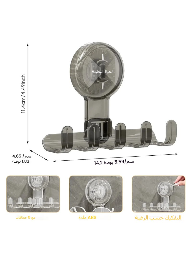 2Pcs Heavy Duty Suction Cup Hook - Multifunctional Wall Hook for Bathroom, Kitchen  Mobile Phone Holder - Strong support for towels, brushes, keys, etc - Image 5