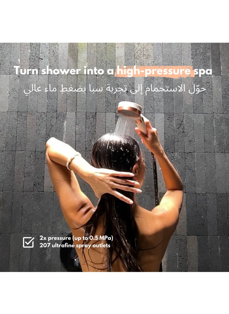 Marjo Marjo Shower Filter - High Pressure Handheld Shower Head | Water Filter Shower for Hair Loss | Healthy Skin & Hair, Bathroom Accessories, Lab-Tested Chlorine Removal | فلتر دش الاستحمام (Transparent)  - Image 5