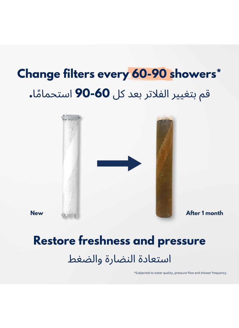 Marjo Marjo Shower Filter - High Pressure Handheld Shower Head | Water Filter Shower for Hair Loss | Healthy Skin & Hair, Bathroom Accessories, Lab-Tested Chlorine Removal | فلتر دش الاستحمام (Transparent)  - Image 2