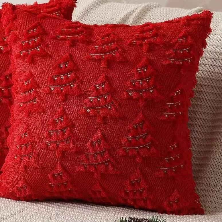 Autumn New Plush Christmas Pillow Set Three-dimensional Embroidery Christmas Tree Pillow Valentine's Day Love Pillow Set - Image 2