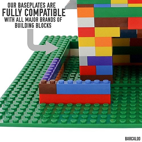 Barcaloo 15 Inch x 15 Inch Baseplate for Building Bricks -Two Pack - Green Classic Baseplates Compatible with All Major Brands - Image 3