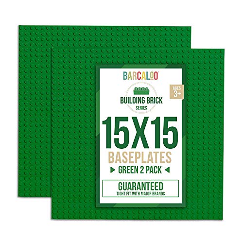 Barcaloo 15 Inch x 15 Inch Baseplate for Building Bricks -Two Pack - Green Classic Baseplates Compatible with All Major Brands - Image 5