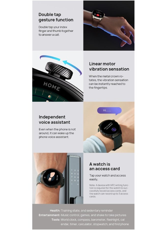 ميبرو - Mibro Lite 3 Pro ساعة ذكية 1.32 بوصة شاشة AMOLED 10 محاور مستشعر حركة بلوتوث اتصال GPS 150+ أوضاع رياضية 5ATM مقاومة للماء مراقبة معدل ضربات القلب 15 يومًا عمر البطارية ساعة ذكية - Image 1