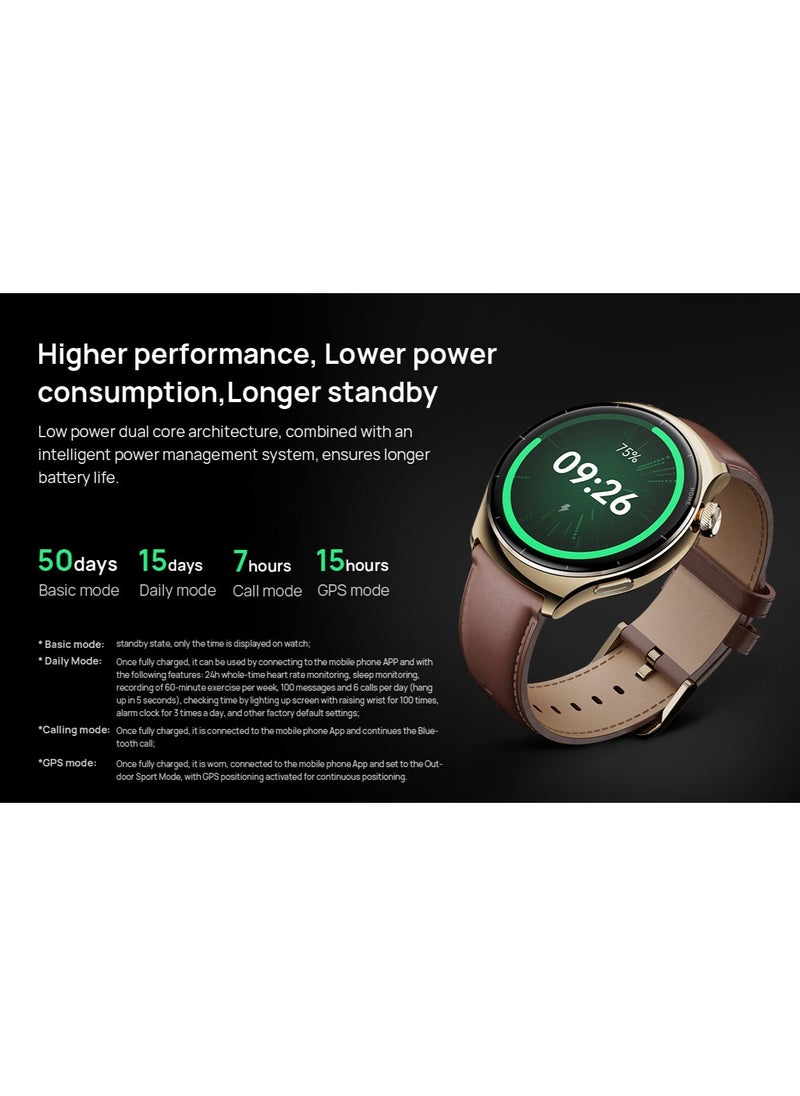 Mibro Mibro Lite 3 Pro Smartwatch 1.32" AMOLED Display 10 Axis Motion Sensor Bluetooth Calling GPS 150+ Sport Modes 5ATM Water Resistant Heart Rate Monitoring 15 Days Battery Life Smartwatch Khaki Gray  - Image 2