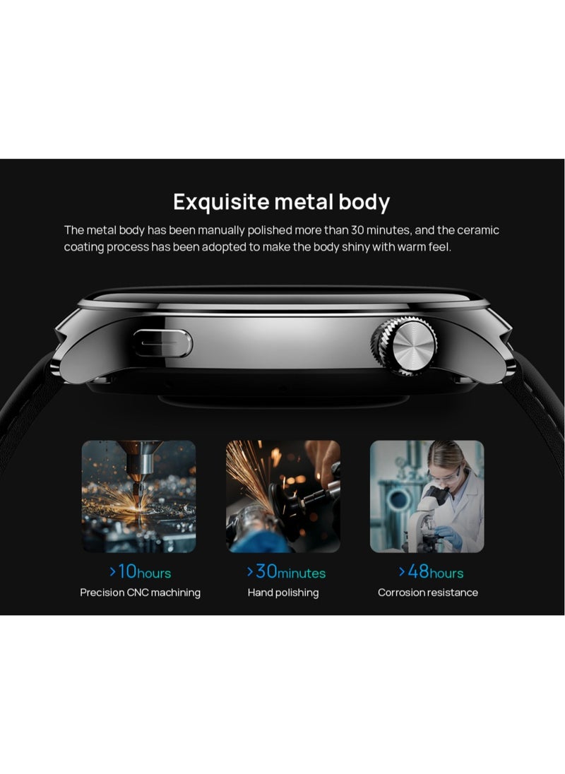 Mibro Mibro Lite 3 Pro Smartwatch 1.32" AMOLED Display 10 Axis Motion Sensor Bluetooth Calling GPS 150+ Sport Modes 5ATM Water Resistant Heart Rate Monitoring 15 Days Battery Life Smartwatch Khaki Gray  - Image 3