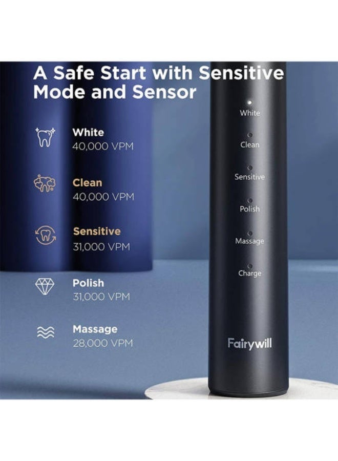 Fairywill P80 Electric Toothbrush with Pressure Sensor, 5 Modes Electric Toothbrush, USB Rechargeable, Deep Clean Whitening Toothbrush for Adults - Image 3