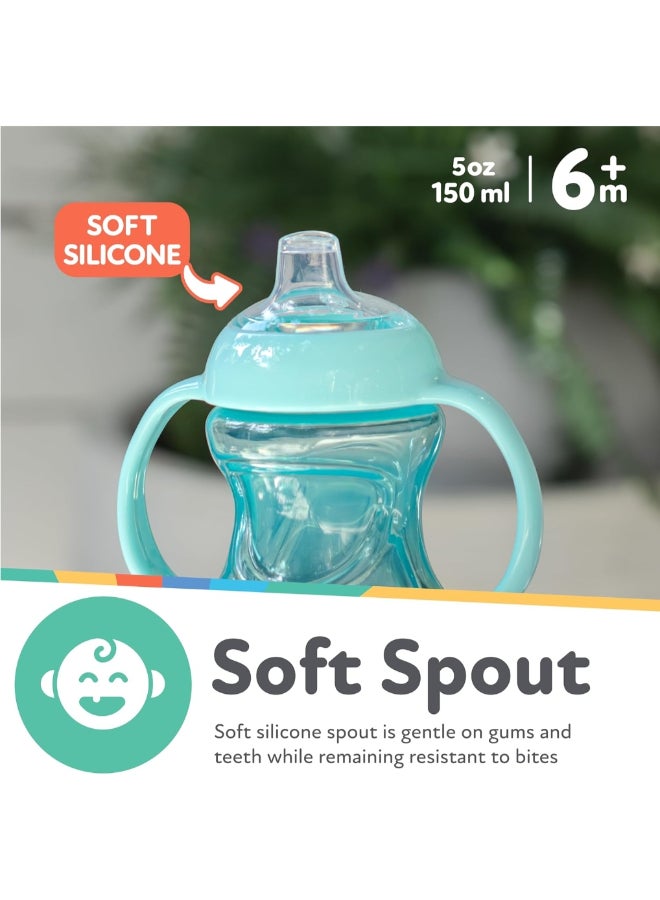 Nuby Mini Grip N Sip Cup, Spill Resistant Toddler Sippy Cup with Easy Grip Handles, Baby Training Cup for Weaning and Independent Drinking, Assorted - Image 2