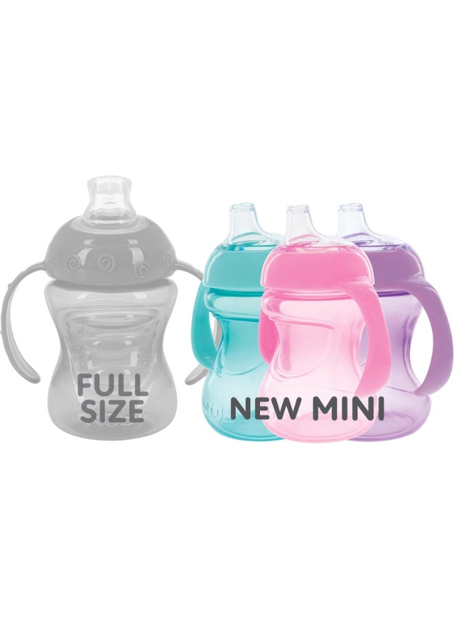Nuby Mini Grip N Sip Cup, Spill Resistant Toddler Sippy Cup with Easy Grip Handles, Baby Training Cup for Weaning and Independent Drinking, Assorted - Image 3