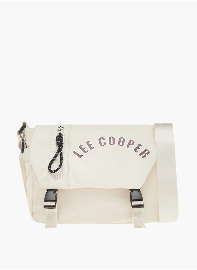 Lee Cooper Womens Logo Print Crossbody Bag With Strap And Clip Lock Closure