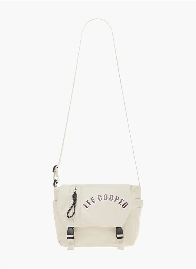 لي كوبر Womens Logo Print Crossbody Bag With Strap And Clip Lock Closure