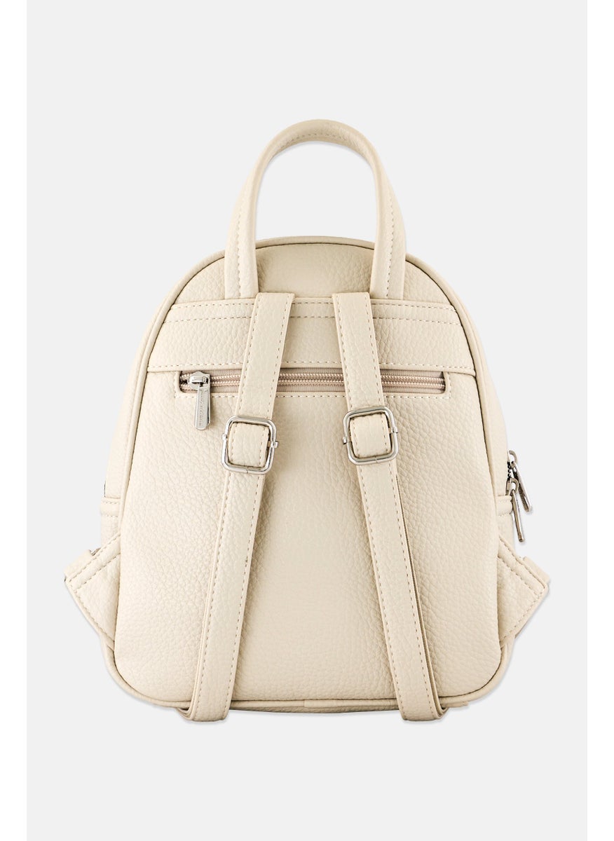 Kathy Ireland Women Brand Logo Mini Backpack , Ivory  - Image 2