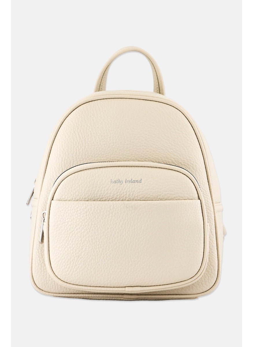 Kathy Ireland Women Brand Logo Mini Backpack , Ivory  - Image 1