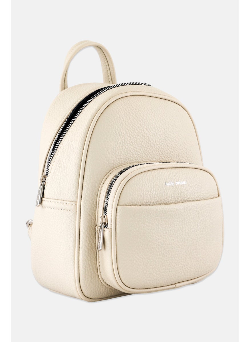 Kathy Ireland Women Brand Logo Mini Backpack , Ivory  - Image 3