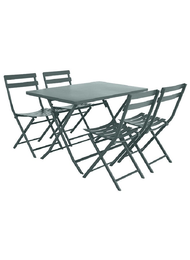 Hesperide Greensboro Anti-Rust Sturdy Rectangular Folding Table Jade Green 71 x 70 x 110 cm 187015  - Image 4